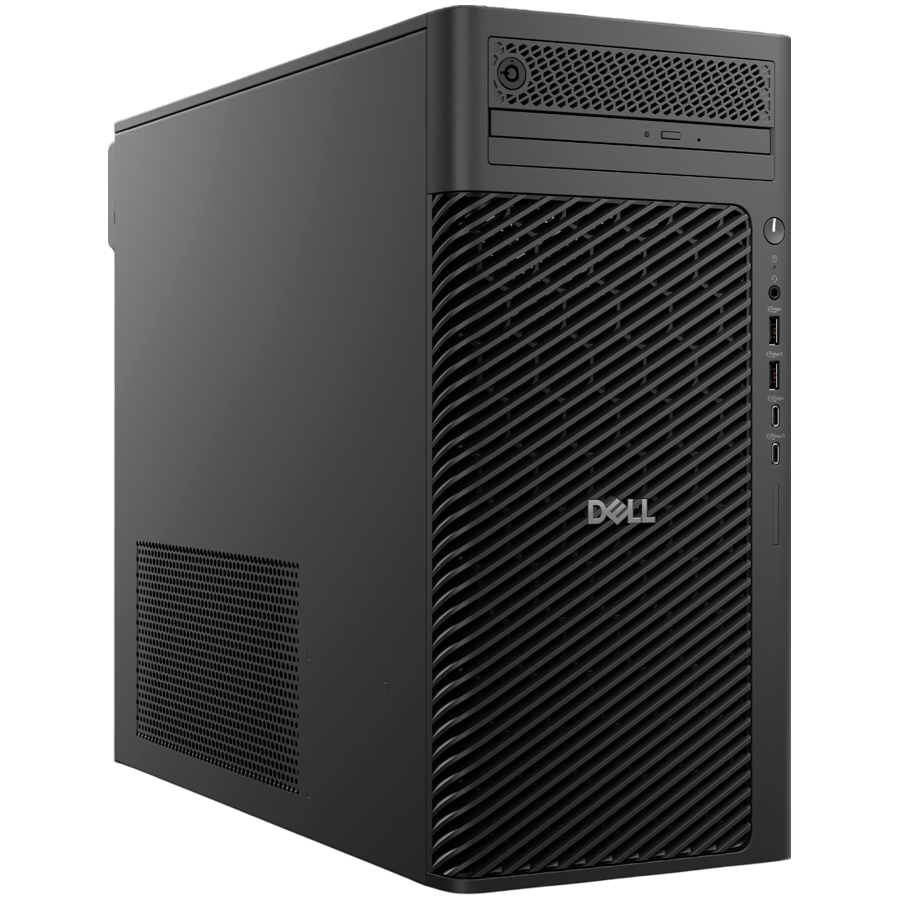 Dell Pro Max T2 Tower, 1500W, Intel Core Ultra 9 285K (36MB, 24C/24T up to 5.7GHz), 64GB (2x32GB) DDR5 5600 MT/s, M.2 1TB SSD, Intel Integrated, CR, DP/HDMI/USB-C/USB-A/RJ-45, Mouse/Kyb, TPM 2.0, Win1