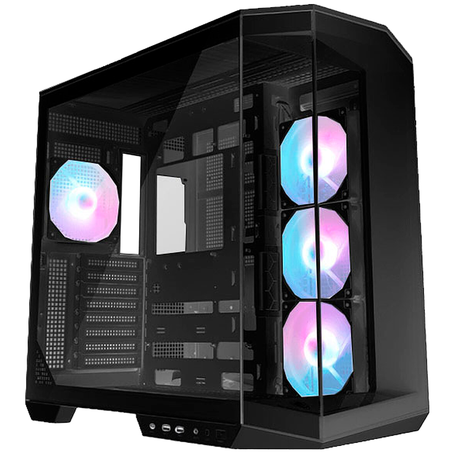 Chassis MSI MAG PANO 100R PZ, ATX, Mid Tower, 4x Pre-installed ARGB Fan, 518.7 x 290 x 482mm, Black