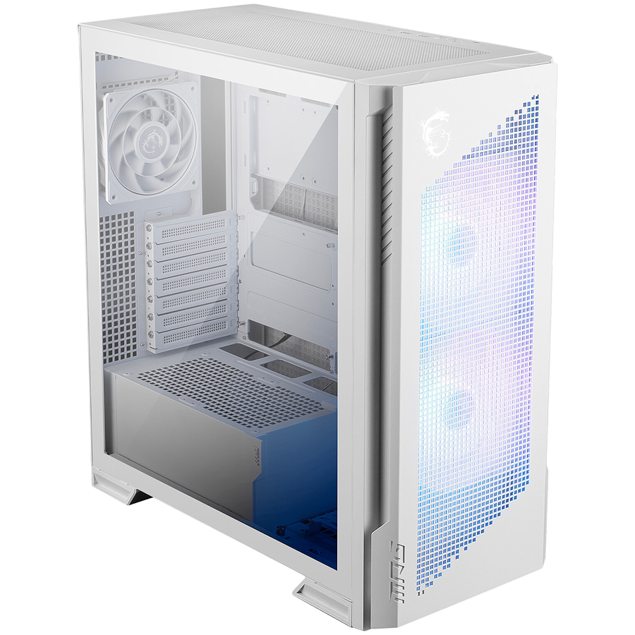 Chassis MSI MPG VELOX 300R AIRFLOW PZ WHITE, eATX, Mid Tower, 4x Pre-installed ARGB Fan, 485 x 235 x 518 mm, White