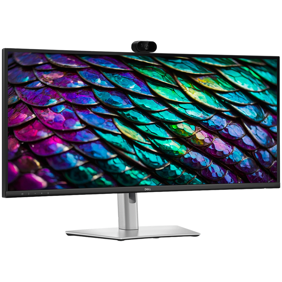 Monitor Dell 34 P3426WEB Curved Conferencing, 3440x1440, WQHD,100Hz, IPS Antiglare, 21:9, 1500:1, 350 cd/m2, 8ms/5ms, 178/178, DP, HDMI, 2xUSB-C (DP/PD), USB-B, 2xUSB A, RJ-45, Speakers, Cam, Mic, Til