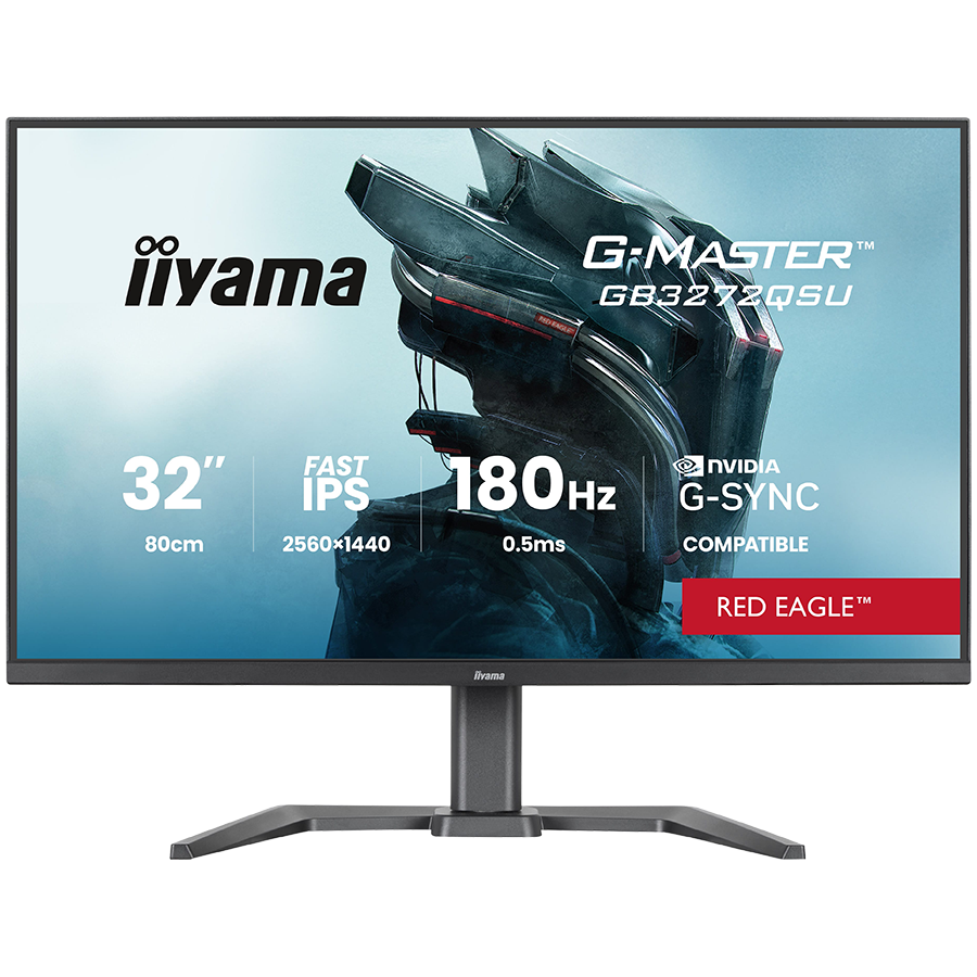 IIYAMA Monitor LED GB3272QSU-B1 31.5" Fast IPS 2560x1440 180Hz 400cd 1000:1 0.5ms 2xHDMI USB Hub height, swivel, tilt