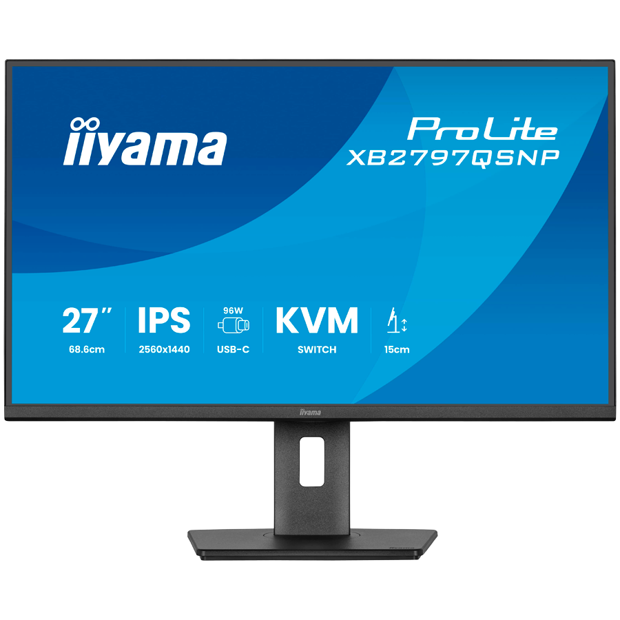 27" IPS-panel, 2560x1440, EyeComfort, 15cm Height Adj. Stand, USB-C Dock (LAN/96W PD/DP-OUT) 1ms, 350cd/m2, Speakers, USB-C, KVM, HDMI, DisplayPort, USB HUB (2x3.2+2xC)