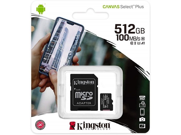 Kingston microSDXC, Select plus, Class10, 512GB, SDCS2/512GB