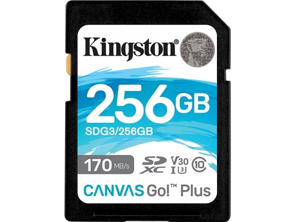 Kingston Canvas Go! Plus SD, R170MB/W90MB, 256GB, SDG3/256GB