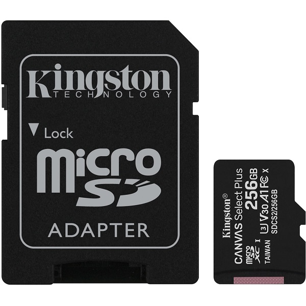 Kingston microSDXC, Select plus, Class10, 256GB, SDCS2/256GB