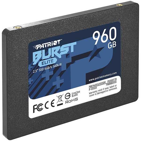 Patriot SSD Burst Elite R450/W320, 960GB, 7mm,2.5", PBE960GS25SSDR
