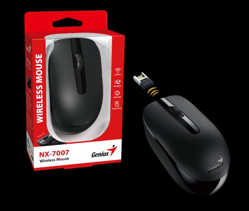 Genius NX-7007, bežični miš, crni, 31030026403