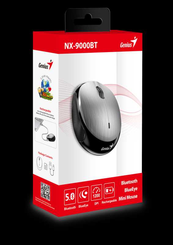 Genius NX 9000BT V2, Bluetooth, srebrna, 31030009408