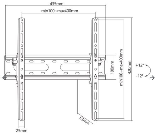 SBOX zidni nosač 32"-70", do 40kg, PLB-2544T-2