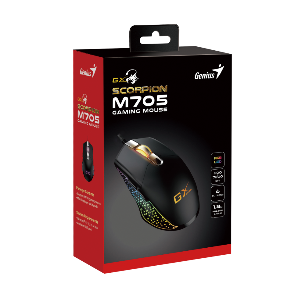 Genius Scorpion M705, igraći miš, RGB, 7200dpi, 31040008400