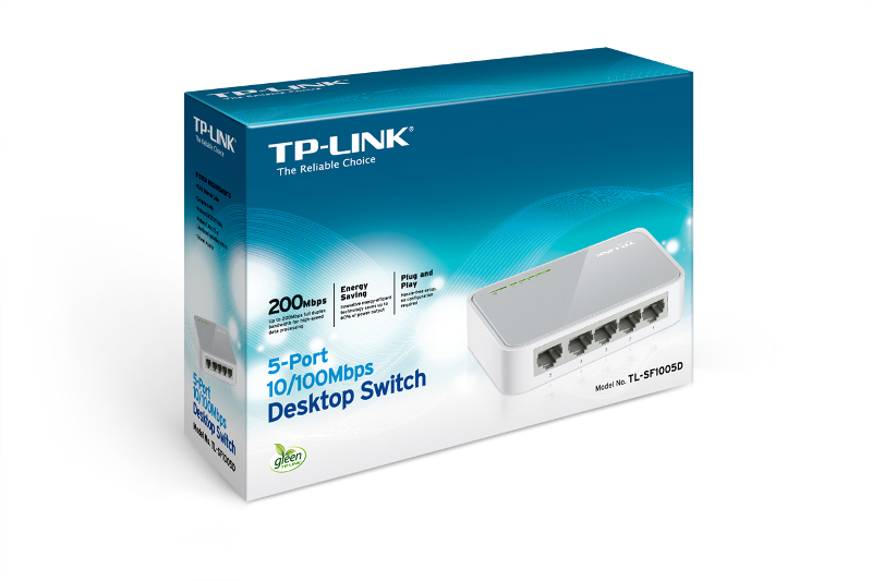 TP-Link TL-SF1005D, 5-port 10/100 switch,plastično, TL-SF1005D