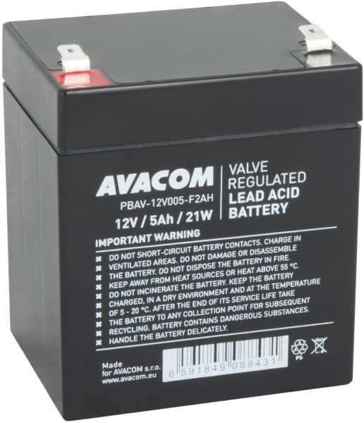 Avacom UPS baterija 12V 5Ah, F2 HighRate, PBAV-12V005-F2AH