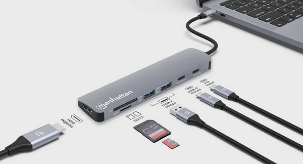 Manhattan docking USB-C 7 u 1 HDMI 4K@60Hz, 190442