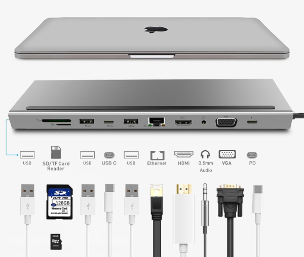 Asonic USB C 11u1 naHDMI/VGA/SD/RJ45/U3, N-UHCH1102
