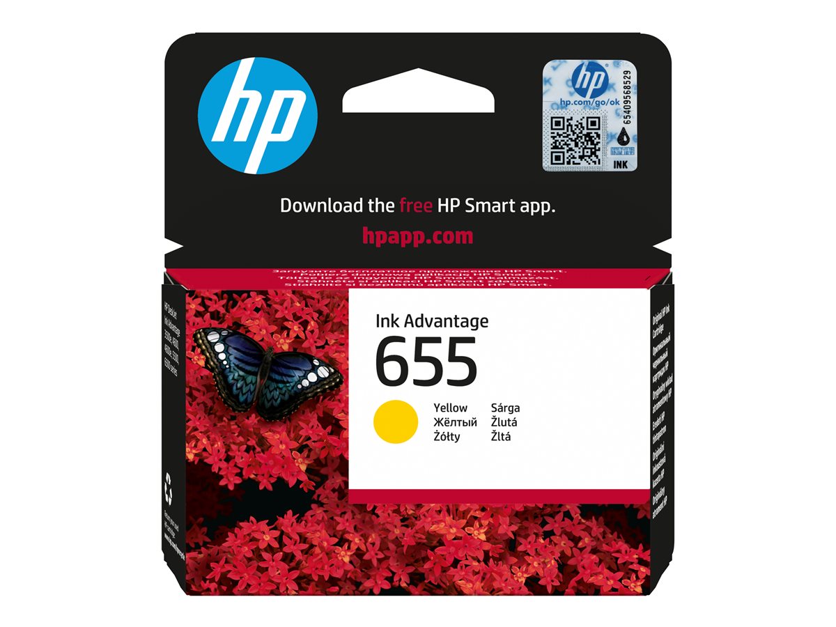 HP 655 Yellow Ink Cartridge, CZ112AE