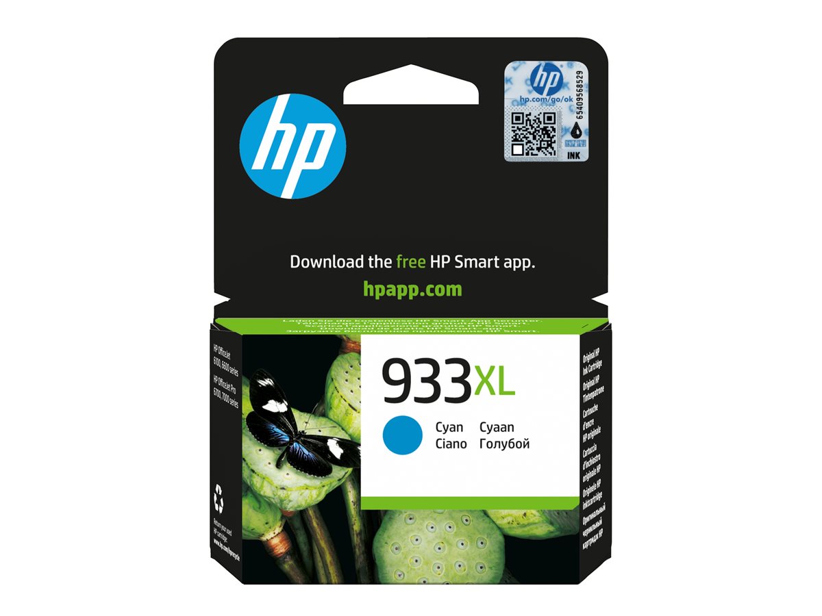HP 933XL Cyan Officejet Ink Cartridge, CN054AE