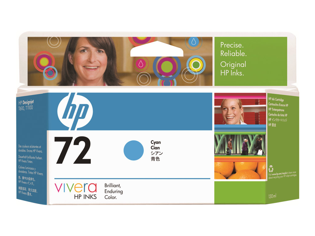 HP 72 130 ml Cyan Ink Cartridge, C9371A