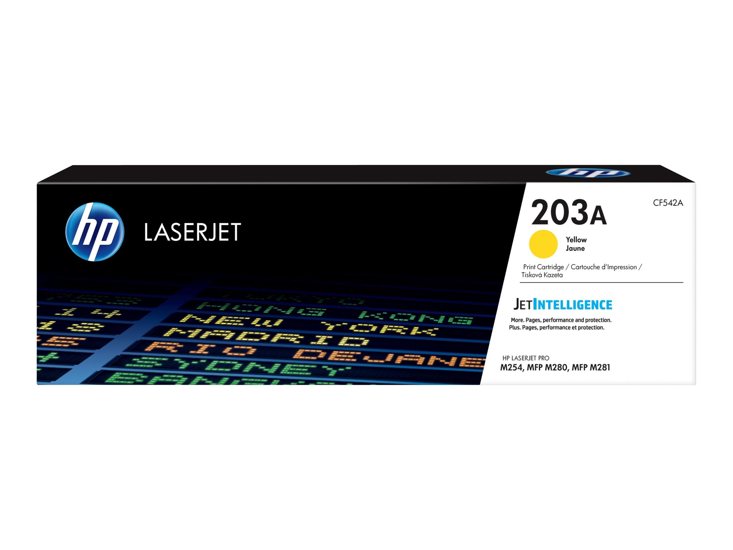 HP 203A Yellow Original LaserJet Toner Cartridge, CF542A