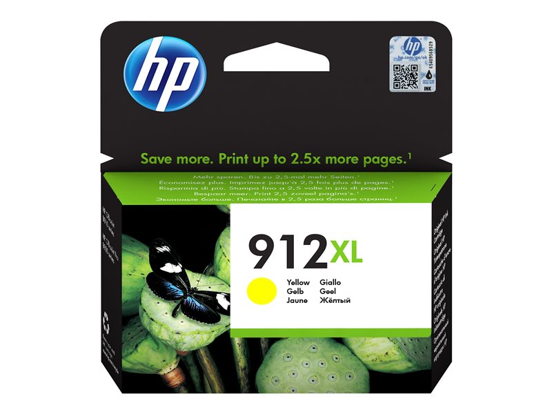 HP 912XL High Yield Yellow Ink, 3YL83AE#BGX