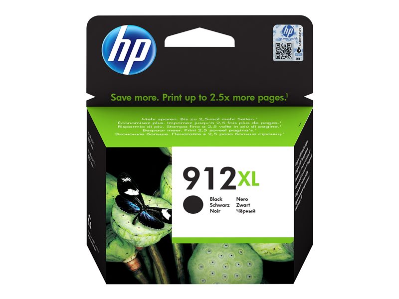 HP 912XL High Yield Black Ink, 3YL84AE