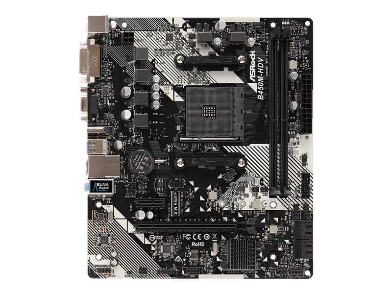 ASRock Main Board Desktop B450M-HDV R4.0, 90-MXB9N0-A0UAYZ
