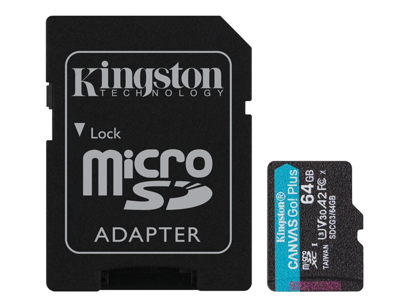 KINGSTON 64GB microSDXC Canvas Go Plus 170R A2 U3, SDCG3/64GB