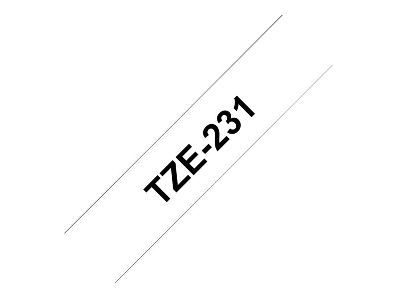 BROTHER TZE231 tape black/white 12mm 8m, TZE231