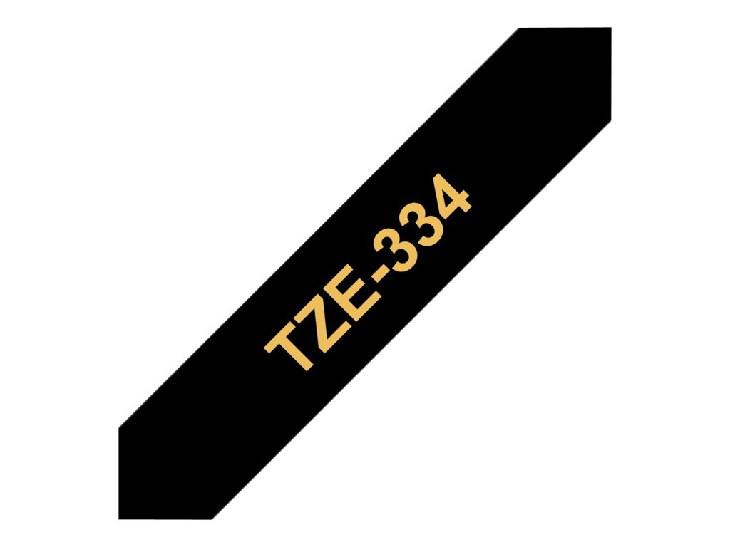 BROTHER TZE334 tape gold/black 12mm 8m, TZE334