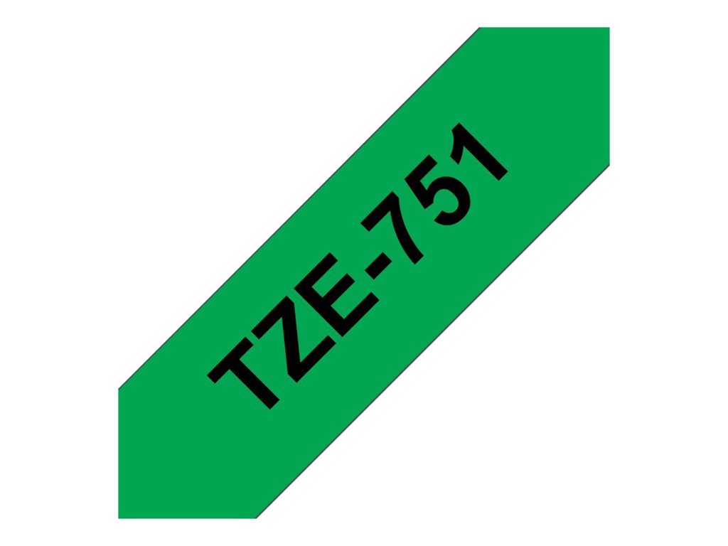 BROTHER TZE751 tape black/green 24mm 8m, TZE751
