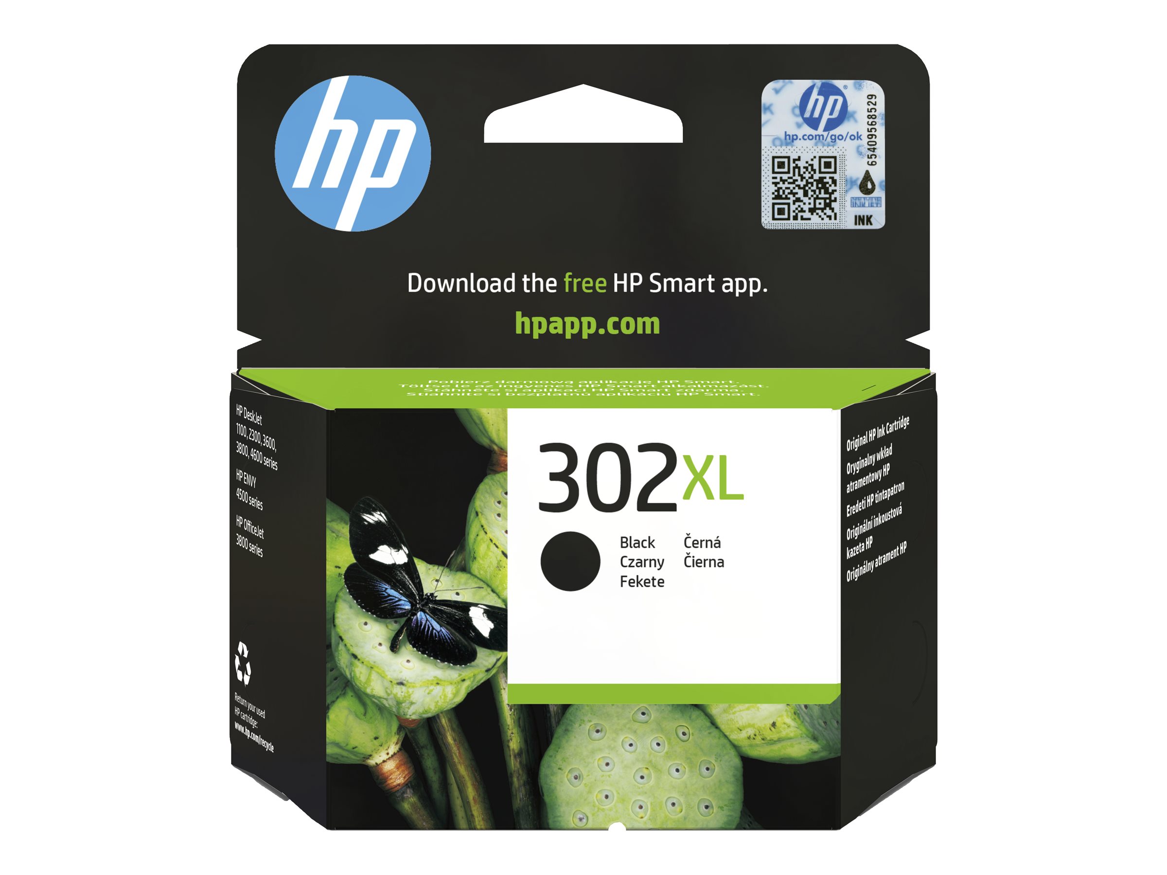 HP 302XL ink cartridge black, F6U68AE#BA3