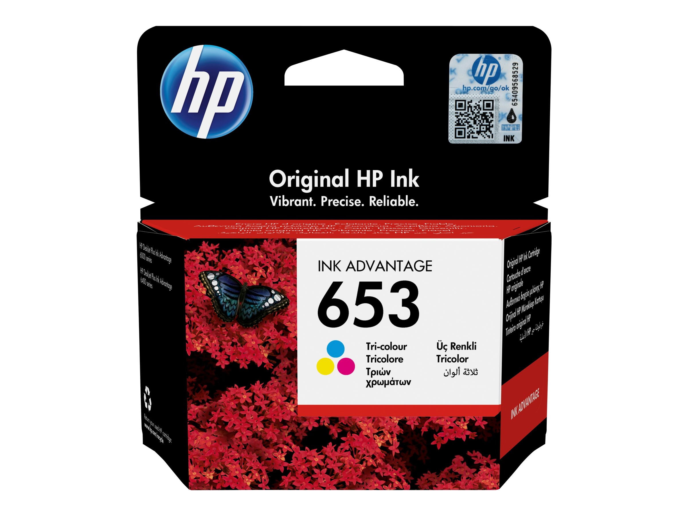 HP 653 Tri-color Original Ink Advantage, 3YM74AE#BHK