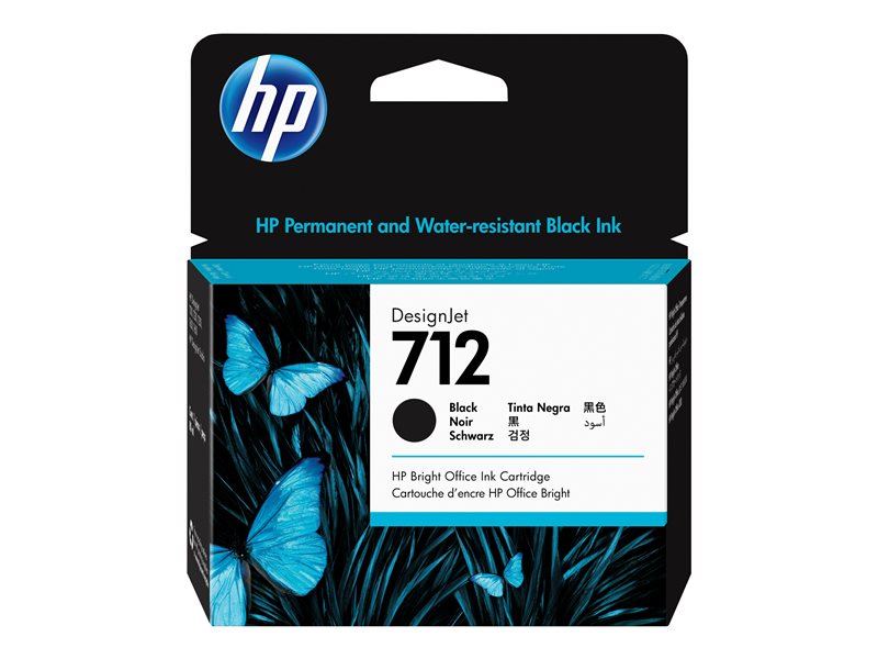 HP 712 80-ml Black Designjet Ink, 3ED71A