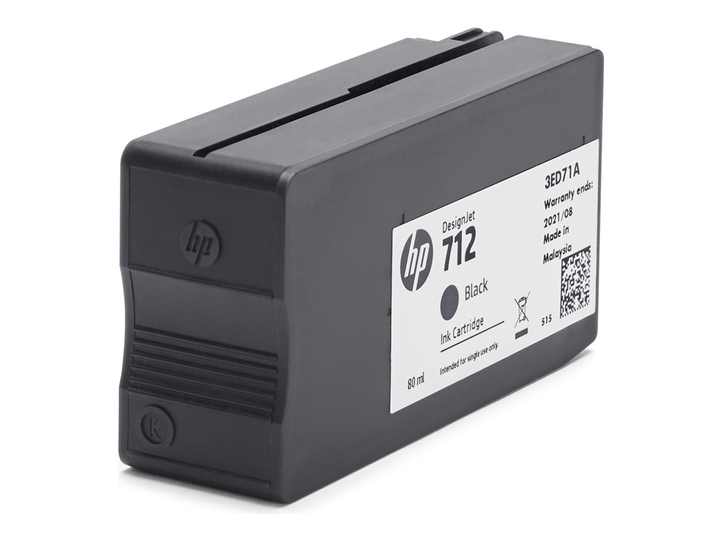 HP 712 80-ml Black Designjet Ink, 3ED71A