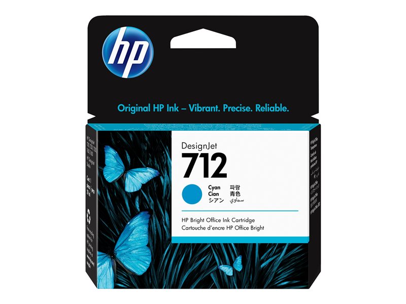 HP 712 29-ml Cyan DesignJet Ink, 3ED67A