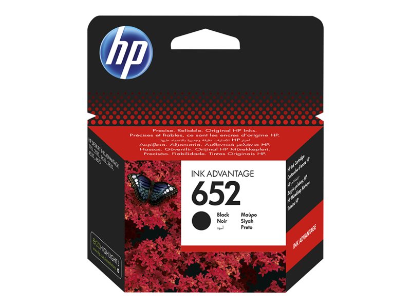 HP 652 Ink Cartridge Black, F6V25AE#BHK