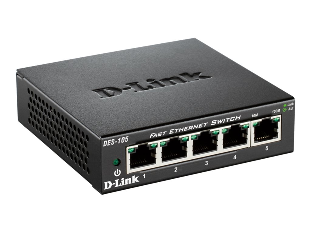 D-LINK 5-port 10/100 Housing Swtitch, DES-105/E