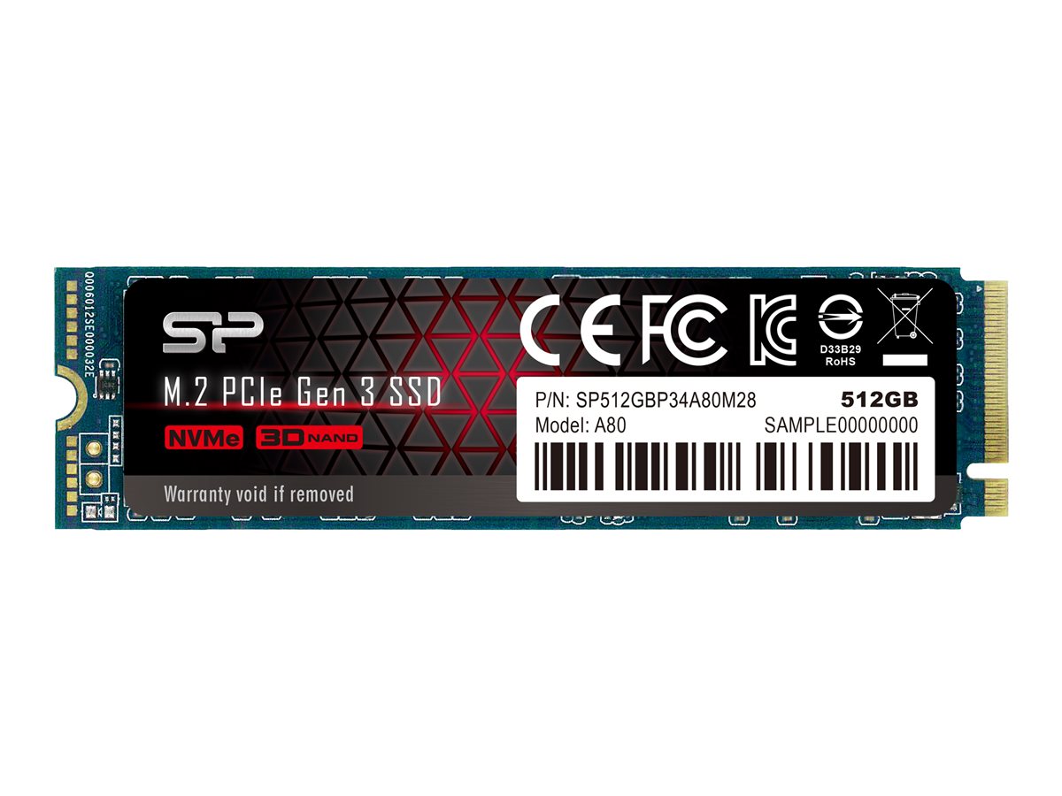 SILICON POWER SSD P34A80 512GB M.2 PCIe, SP512GBP34A80M28