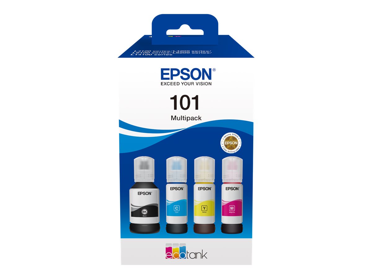 Epson Tinta 101 EcoTank 4-colour Multipack, C13T03V64A