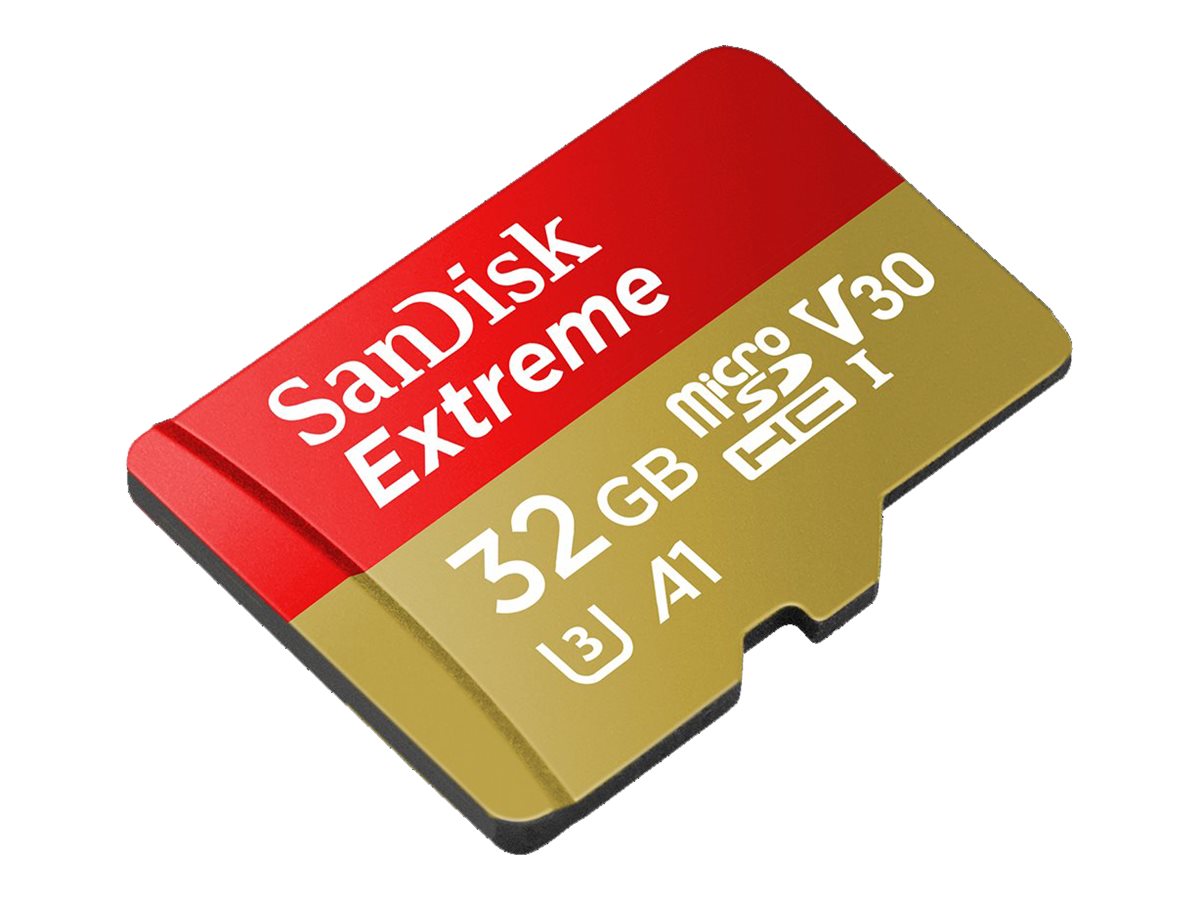 SANDISK Extreme microSDHC 32GB + SD Ad, SDSQXAF-032G-GN6AA