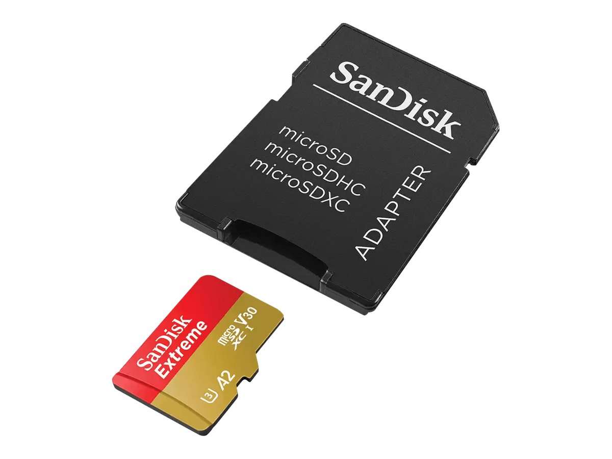 SANDISK Extreme MicroSDXC 64GB + SD Adp, SDSQXAH-064G-GN6AA