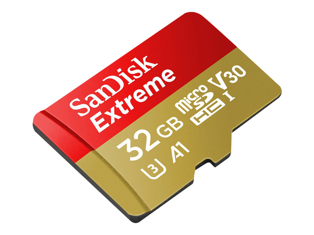 SANDISK Extreme microSDHC 32GB + SD Adap, SDSQXAF-032G-GN6MA
