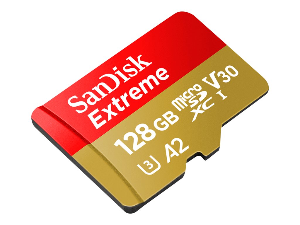 SANDISK Extreme MicroSDXC 128GB + SD Adp, SDSQXAA-128G-GN6AA