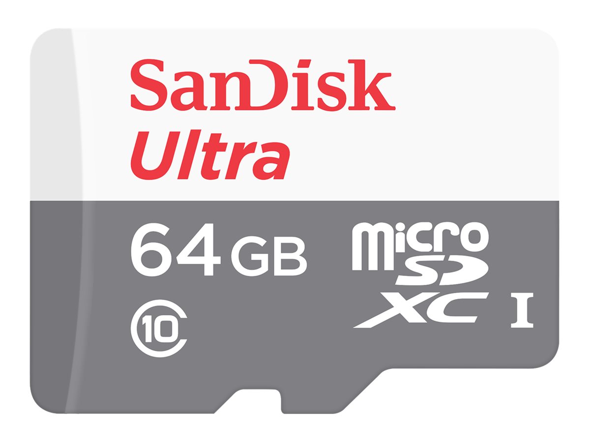 SANDISK 64GB Ultra microSDXC + SD Adpt, SDSQUNR-064G-GN6TA