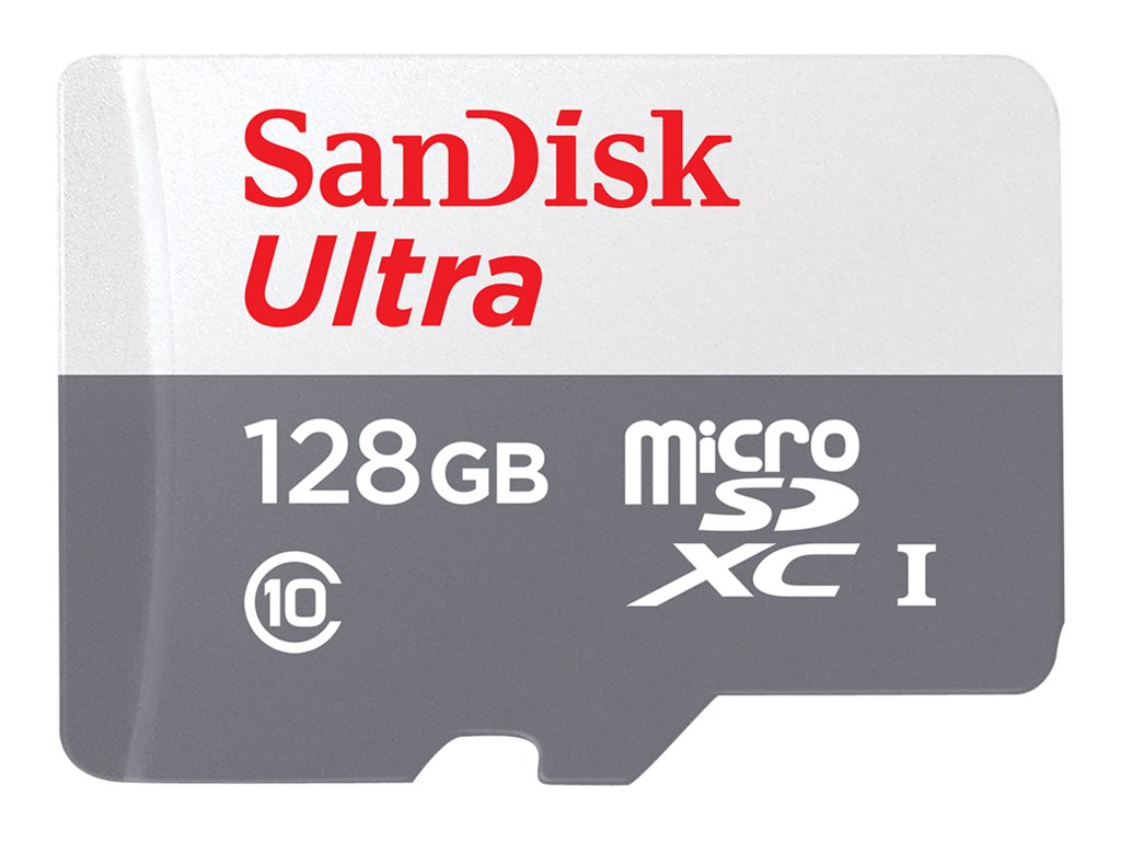SANDISK Ultra 128GB microSDXC + SD Adpt, SDSQUNR-128G-GN3MA