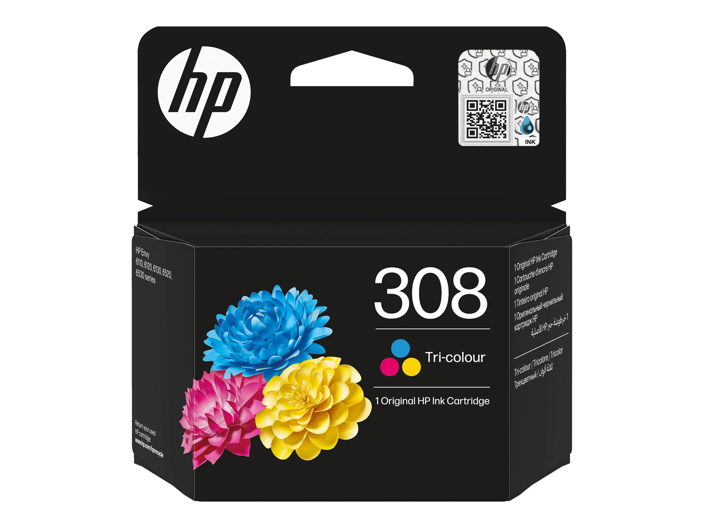 HP 308 Tri-color Original Ink Cartridge, 7FP20UE#CE1