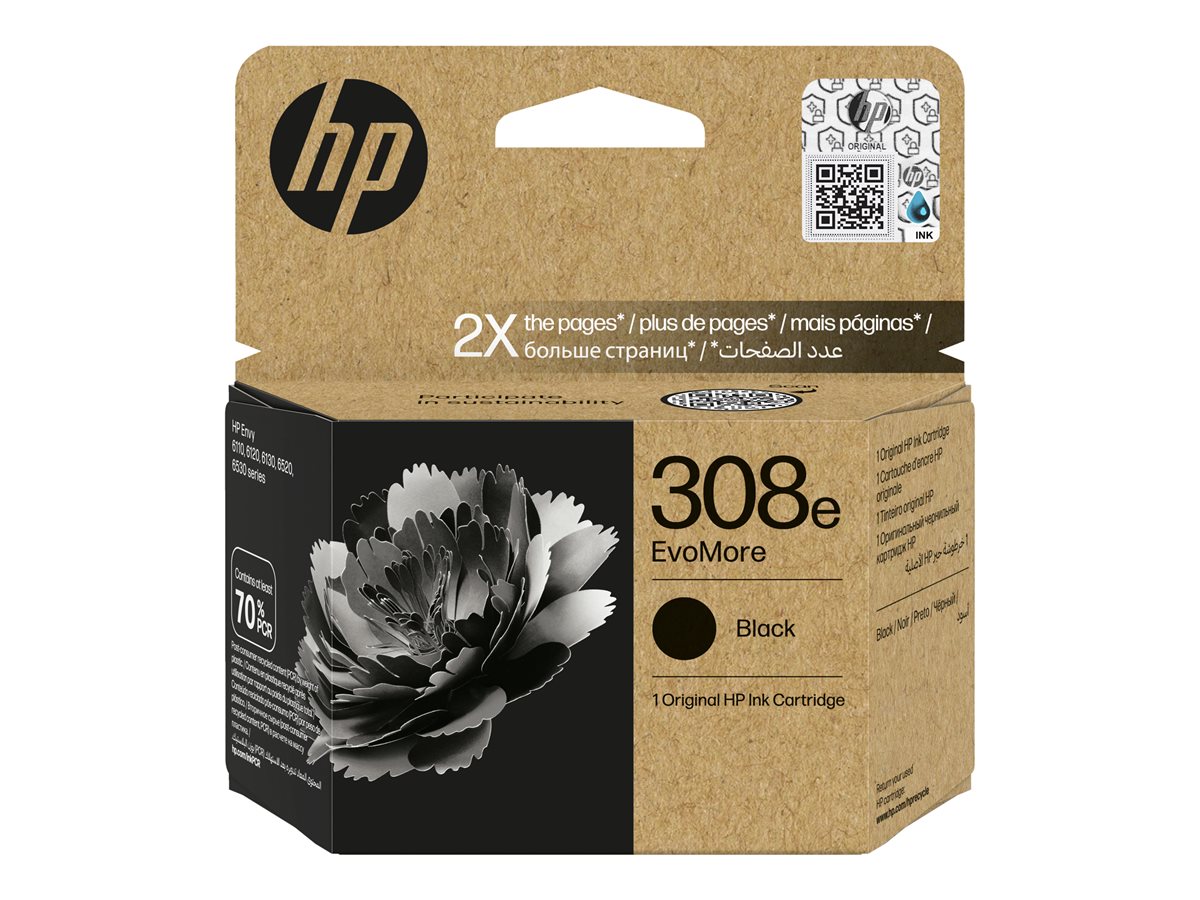 HP 308e EvoMore Black Original Ink Cart, 7FP22UE#CE1