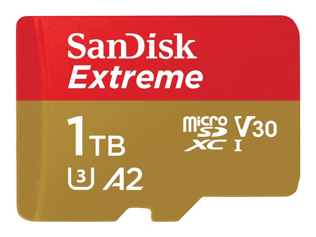 SANDISK Extreme microSDXC 1TB + SD Adp, SDSQXAV-1T00-GN6MA