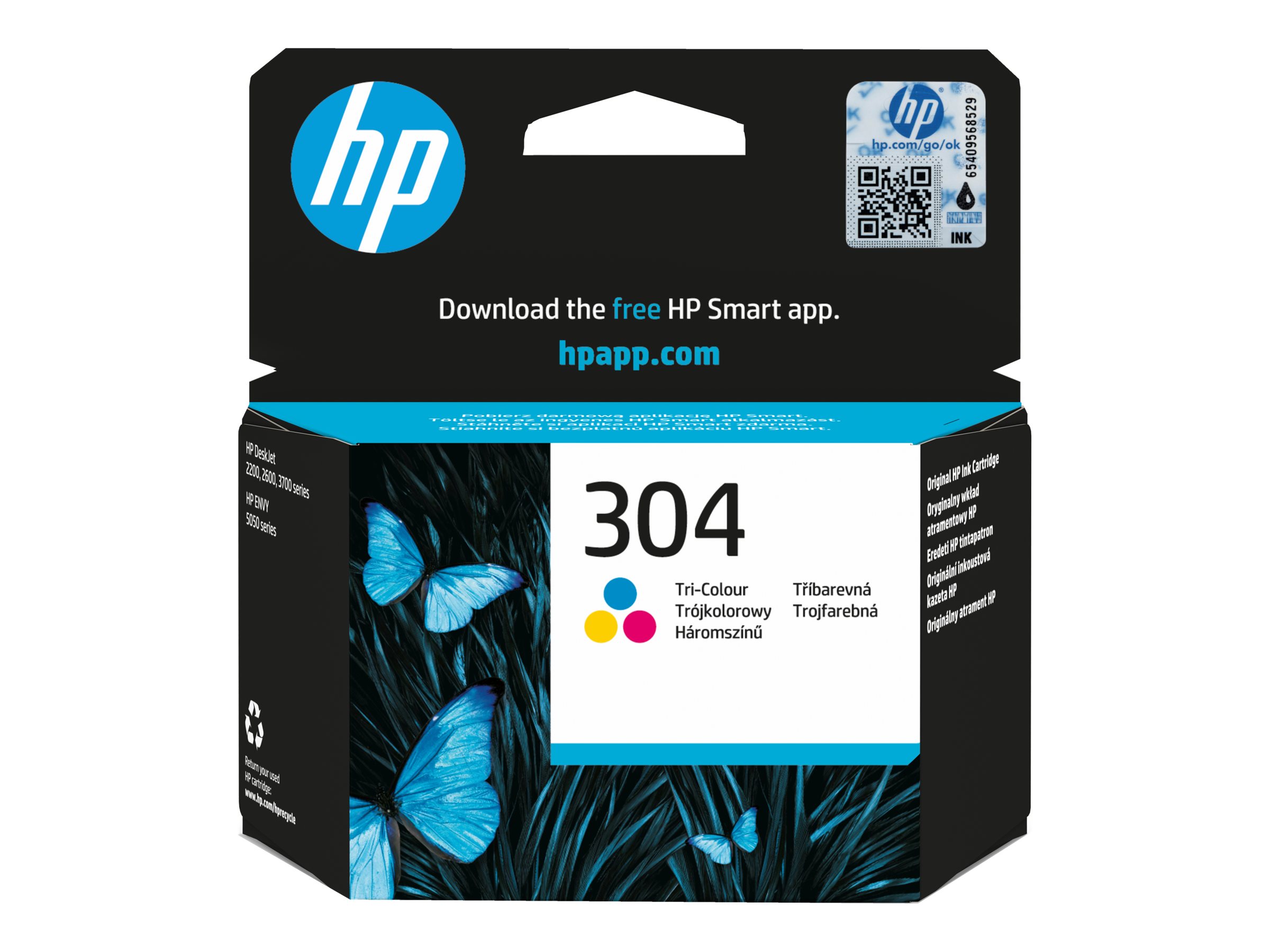 HP 304 Tri-color Ink Cartridge, N9K05AE#UUS