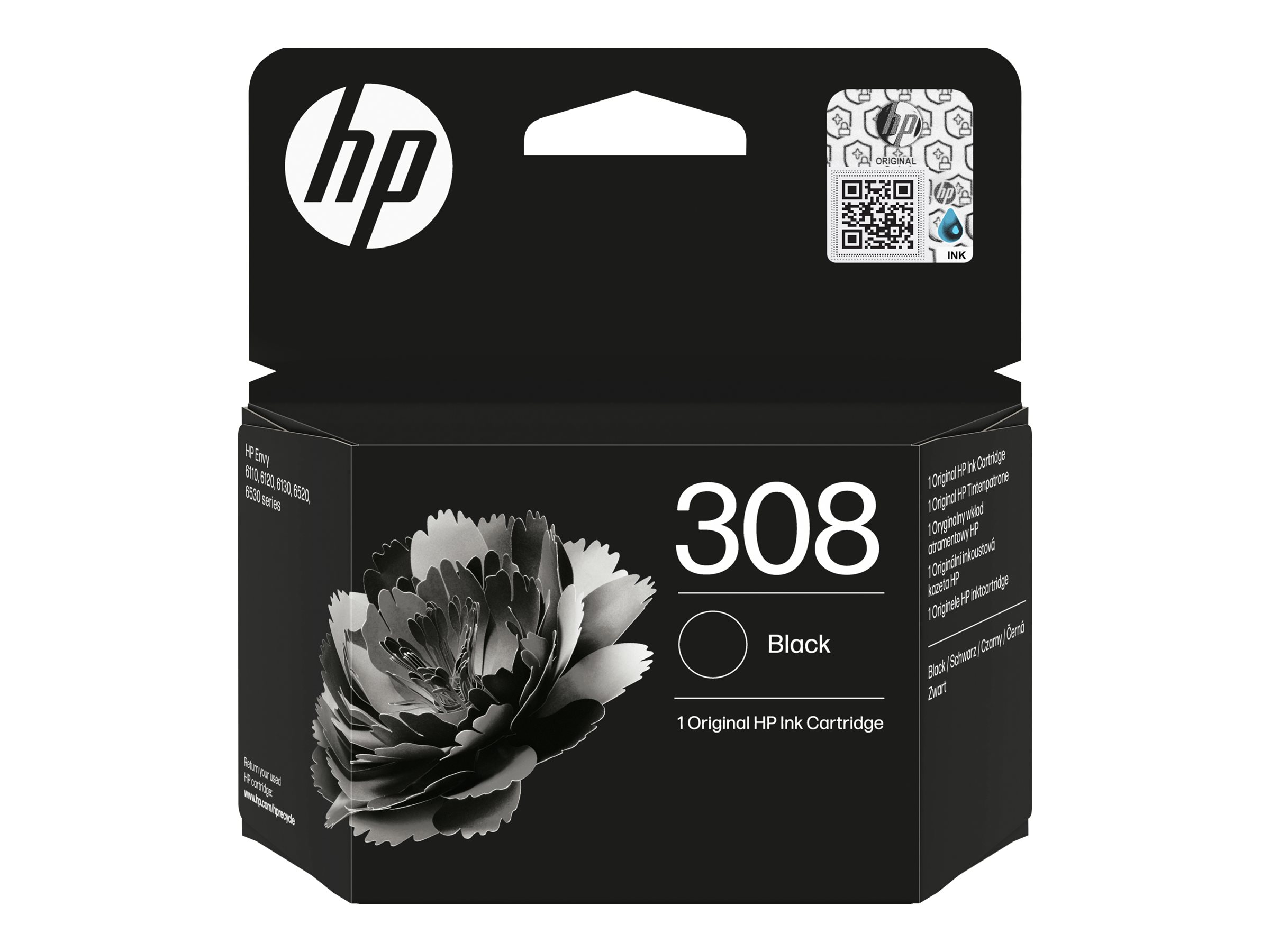 HP 308 Black Original Ink Cartridge, 7FP21UE#30B